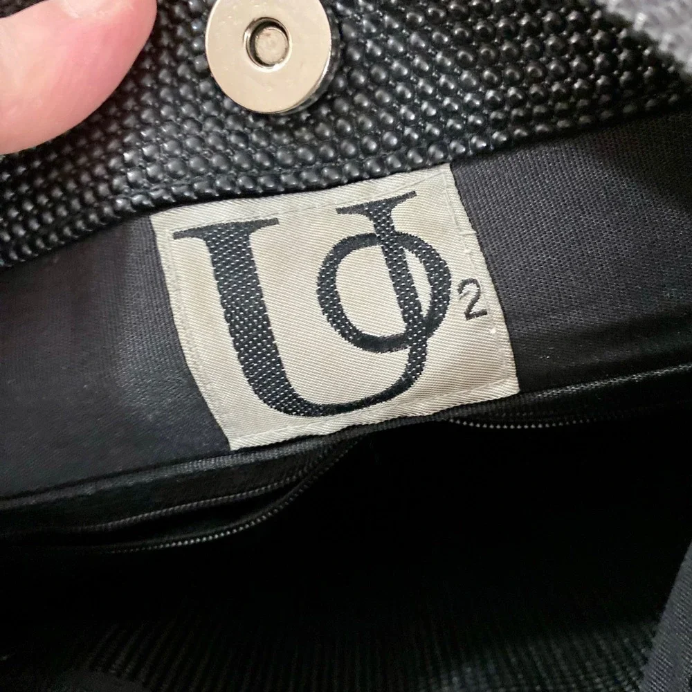 Vintage Urban Oxide UO2 Black Rubber Crossbody Bag Techwear Y2K Messenger Pouch
